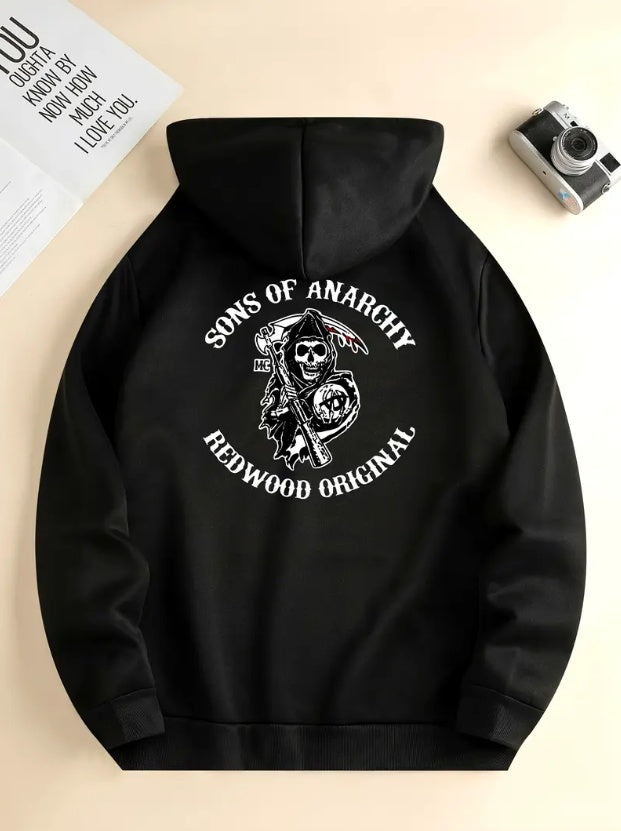 New European And American Printed Hooded Sweatshirt