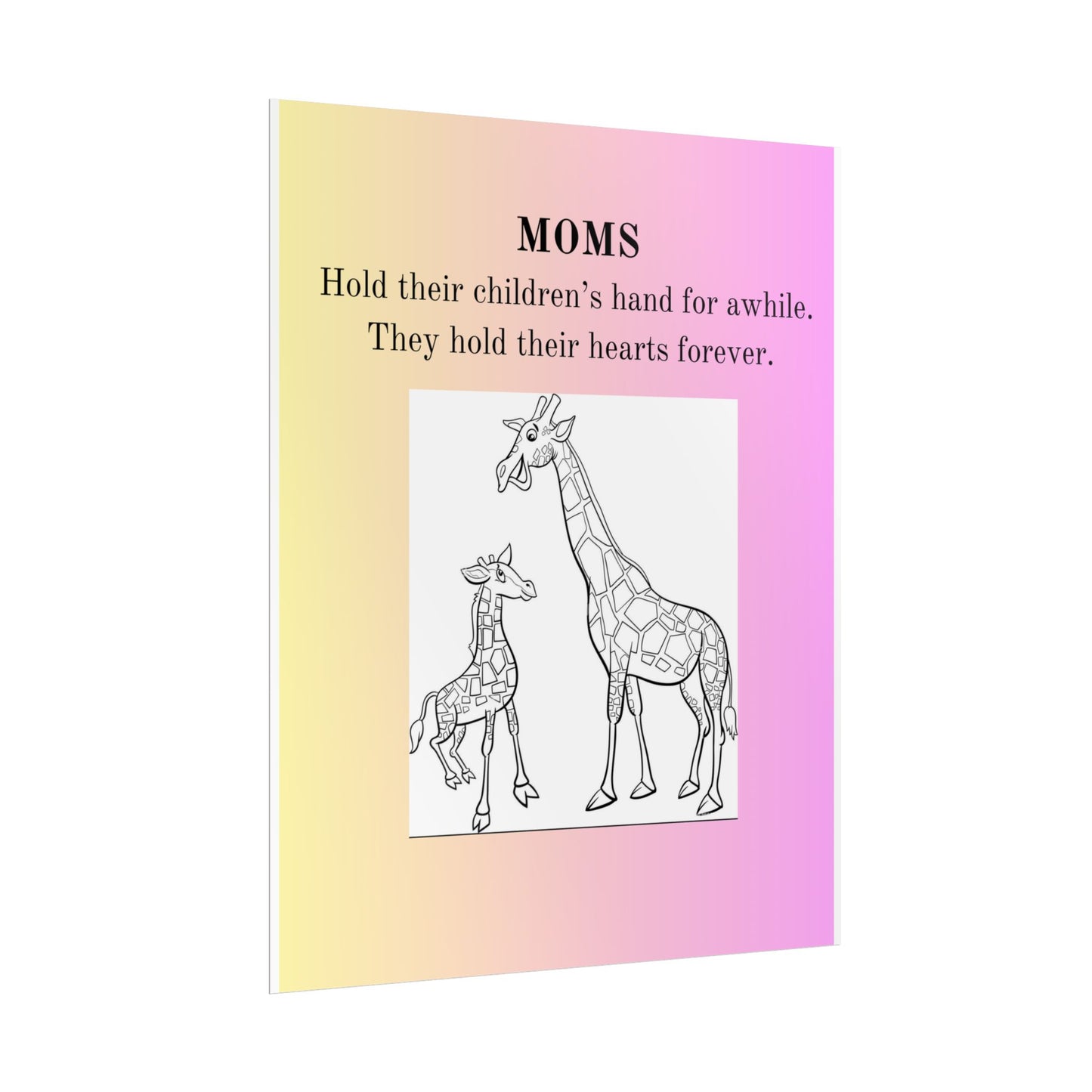 Inspirational Giraffe Rolled Poster for Moms - Heartwarming Wall Art