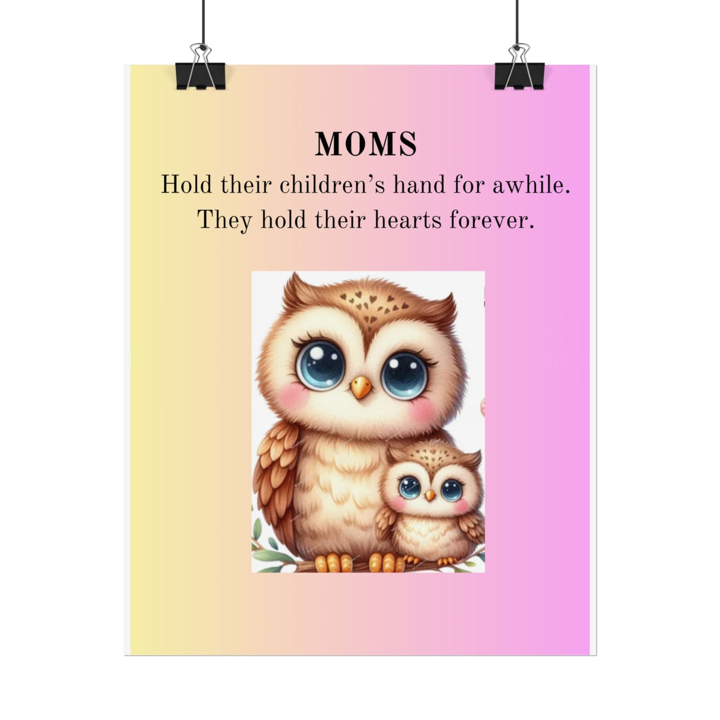 Inspirational Owl Mom Poster - Cute Family Art Print