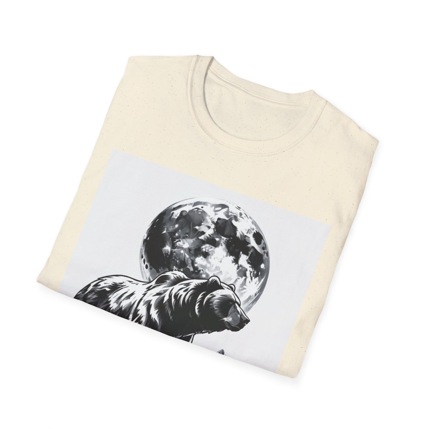 Moonlit Bear Unisex T-Shirt | Nature Lover Gift, Wildlife Tee, Outdoor Adventure Shirt, Graphic Apparel, Eco-Friendly Fashion