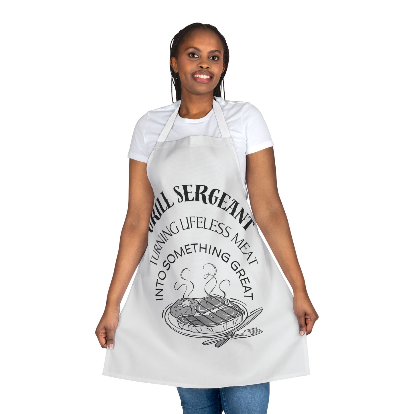 Grill Sergeant Apron - Fun Cooking Gift for BBQ Lovers, Chef Outfit, Summer Cookouts, Father's Day, Hobbyist Kitchen Gear