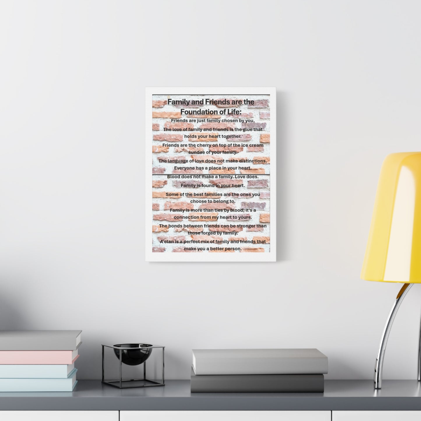 Inspirational Canvas Wall Art, Family and Friends Quote, Home Decor, Meaningful