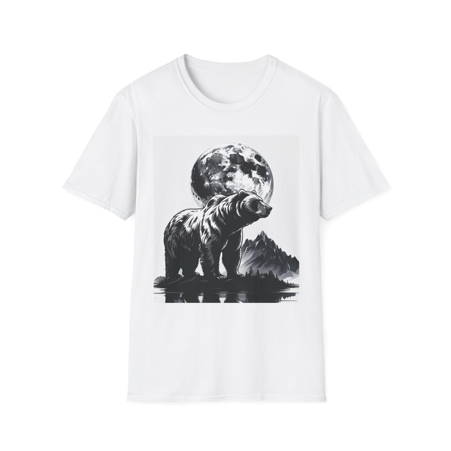 Moonlit Bear Unisex T-Shirt | Nature Lover Gift, Wildlife Tee, Outdoor Adventure Shirt, Graphic Apparel, Eco-Friendly Fashion