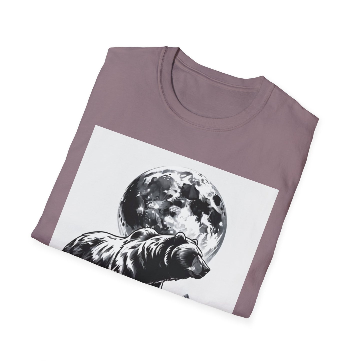 Moonlit Bear Unisex T-Shirt | Nature Lover Gift, Wildlife Tee, Outdoor Adventure Shirt, Graphic Apparel, Eco-Friendly Fashion