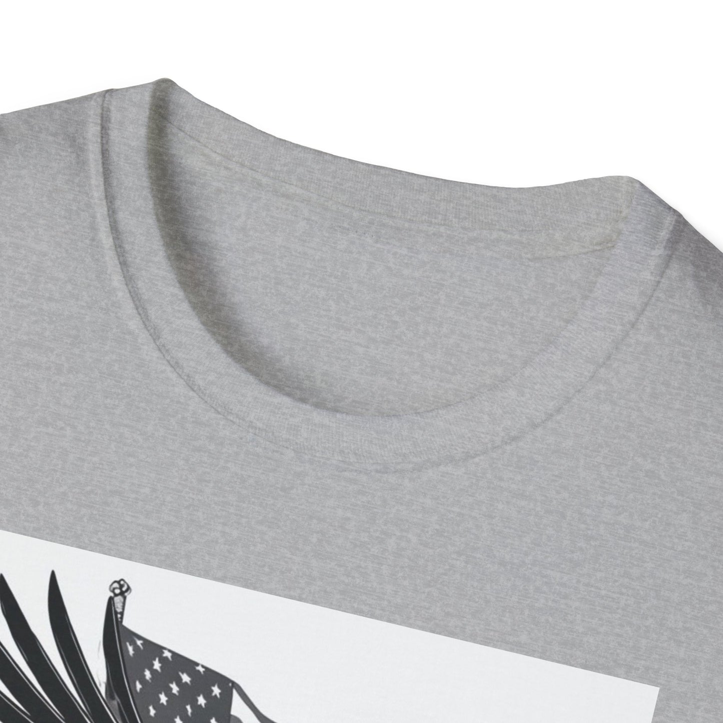 Patriotic Eagle Unisex Softstyle T-Shirt, American Eagle Tee, Fourth of July Shirt, Nature Lover Gift, Casual Vintage Style