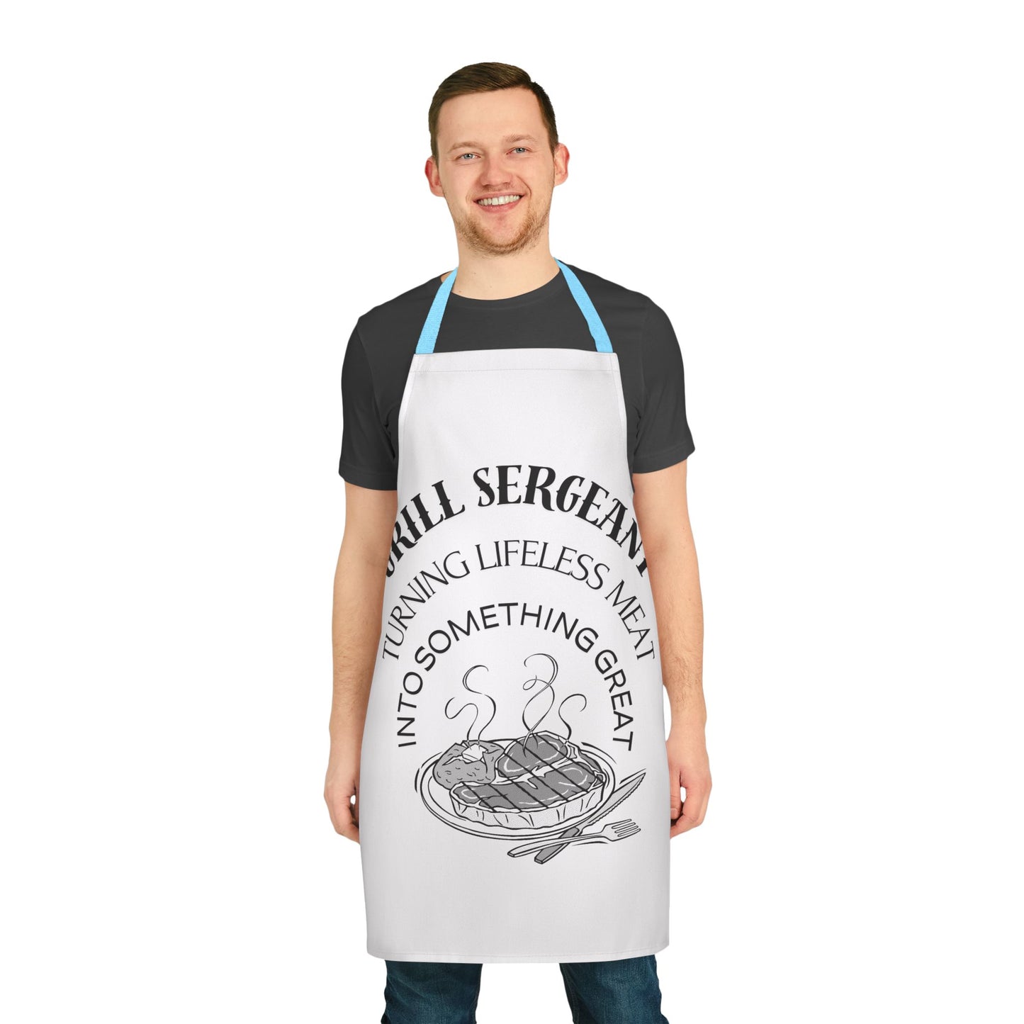 Grill Sergeant Apron - Fun Cooking Gift for BBQ Lovers, Chef Outfit, Summer Cookouts, Father's Day, Hobbyist Kitchen Gear