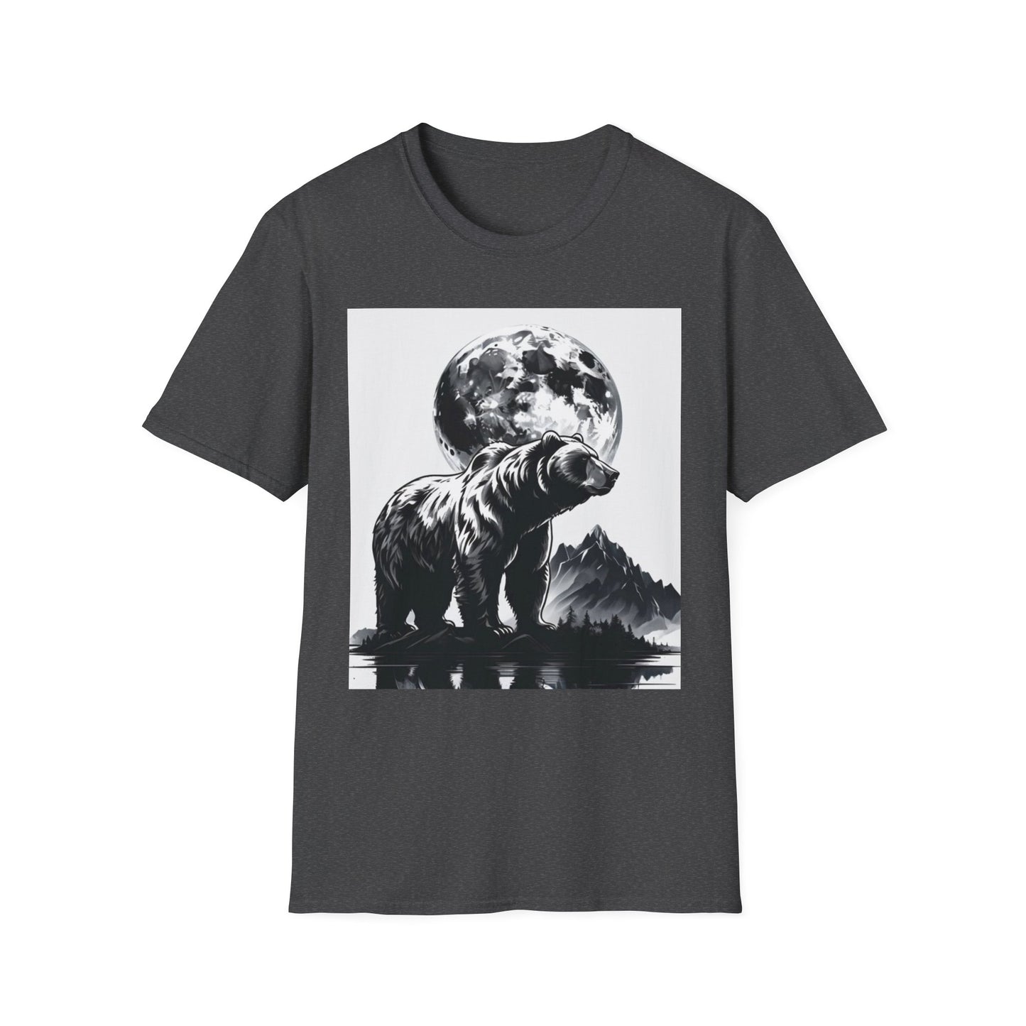 Moonlit Bear Unisex T-Shirt | Nature Lover Gift, Wildlife Tee, Outdoor Adventure Shirt, Graphic Apparel, Eco-Friendly Fashion