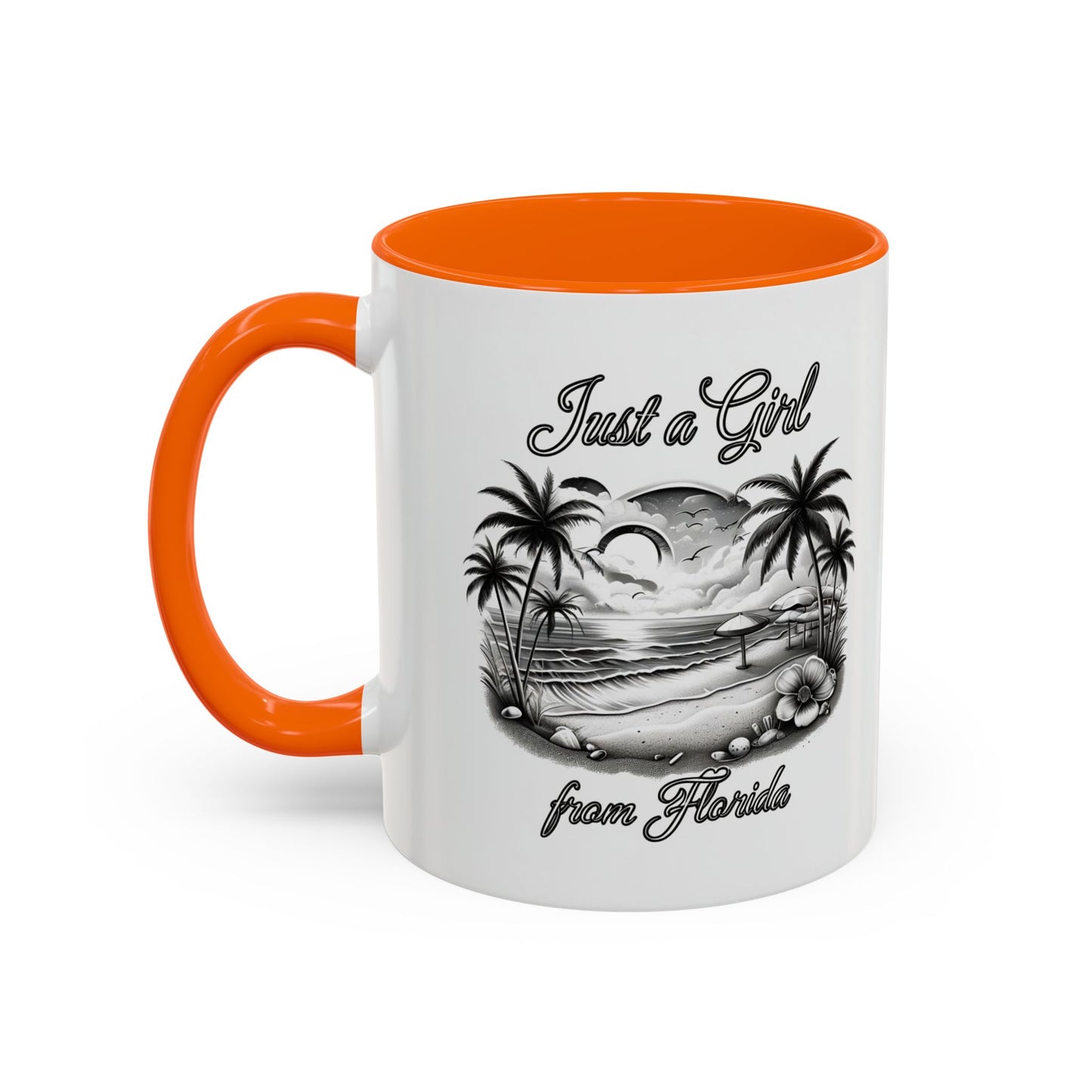Florida Vibes Coffee Mug, Just a Girl from Florida Gift, Tropical Beach Mug, Souvenir Coffee Cup, Summery Drinkware
