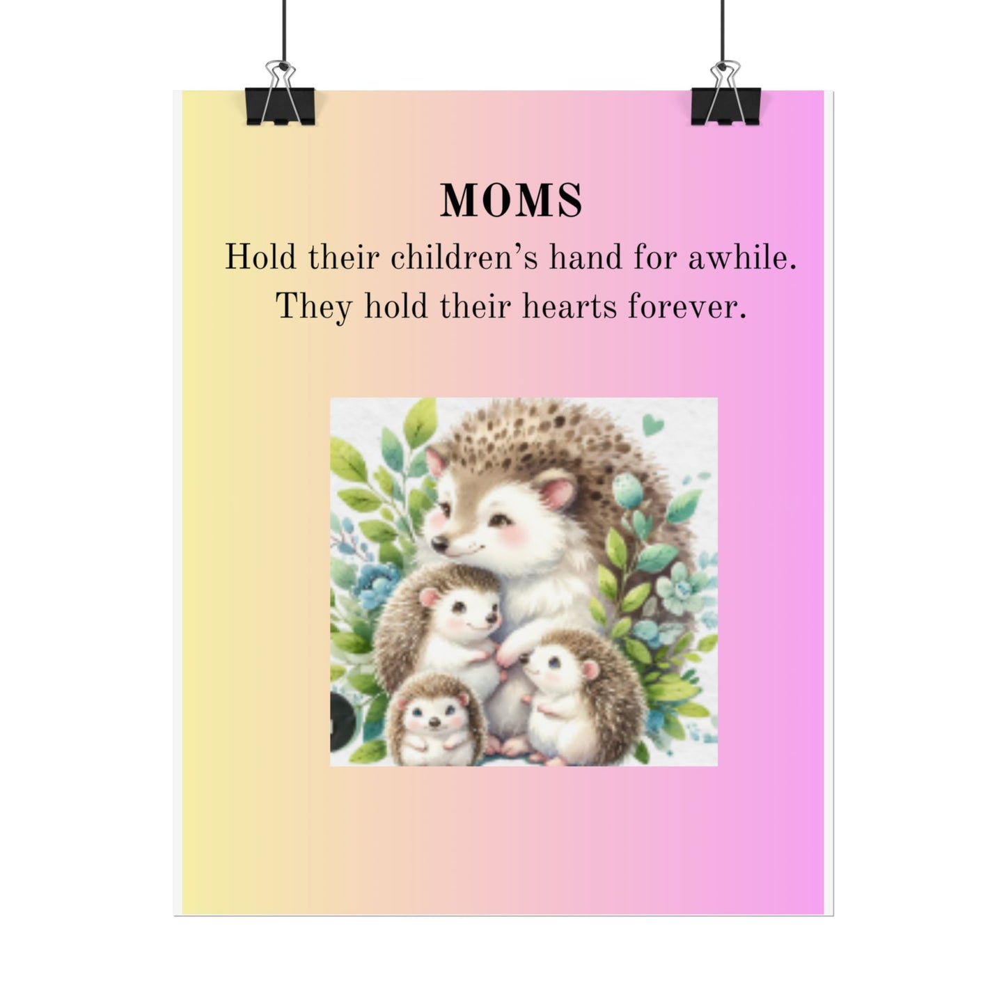Heartwarming Mom Rolled Poster - Colorful Hedgehog Design
