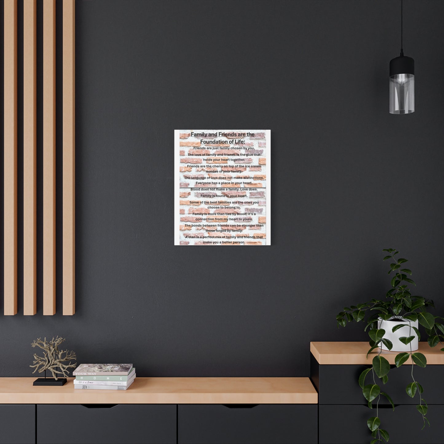Inspirational Canvas Wall Art, Family and Friends Quote, Home Decor, Meaningful