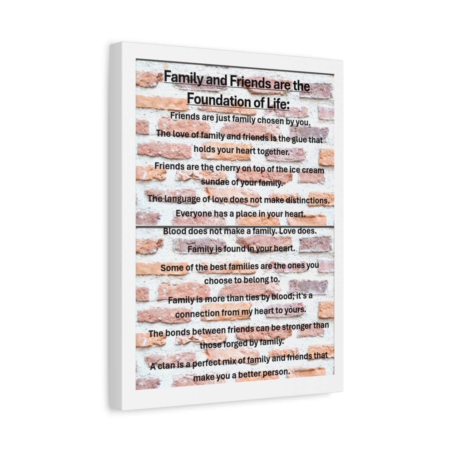 Inspirational Canvas Wall Art, Family and Friends Quote, Home Decor, Meaningful