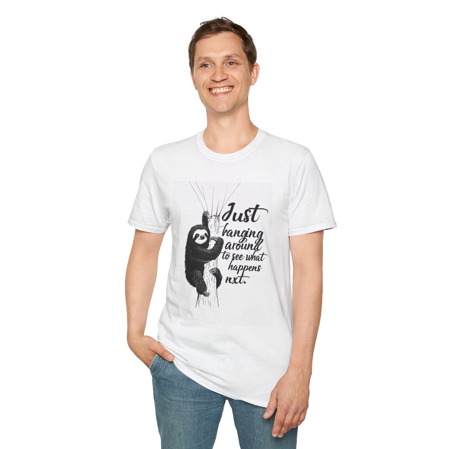 Just Hanging Around Sloth T-Shirt | Fun Unisex Soft style Tee