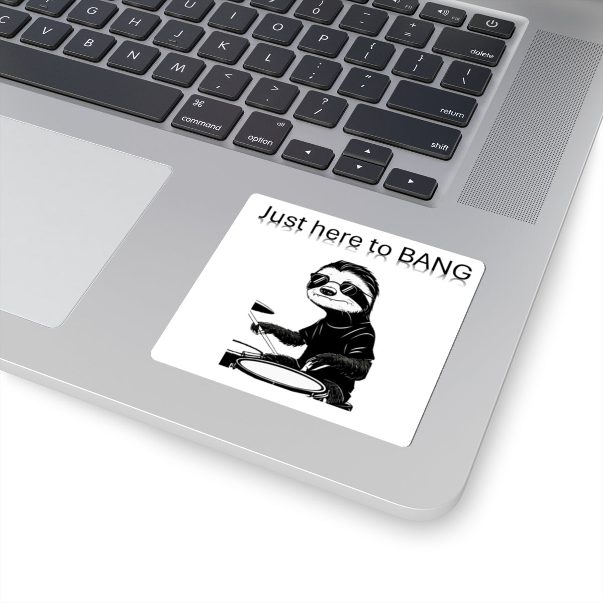 Funny Sloth Drummer Kiss-Cut Stickers - Cute Laptop Decals, Music Lover Gifts, Cool Wall Art, Fun Stickers for Kids