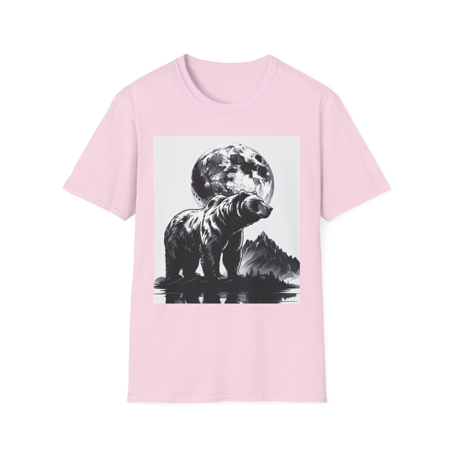 Moonlit Bear Unisex T-Shirt | Nature Lover Gift, Wildlife Tee, Outdoor Adventure Shirt, Graphic Apparel, Eco-Friendly Fashion