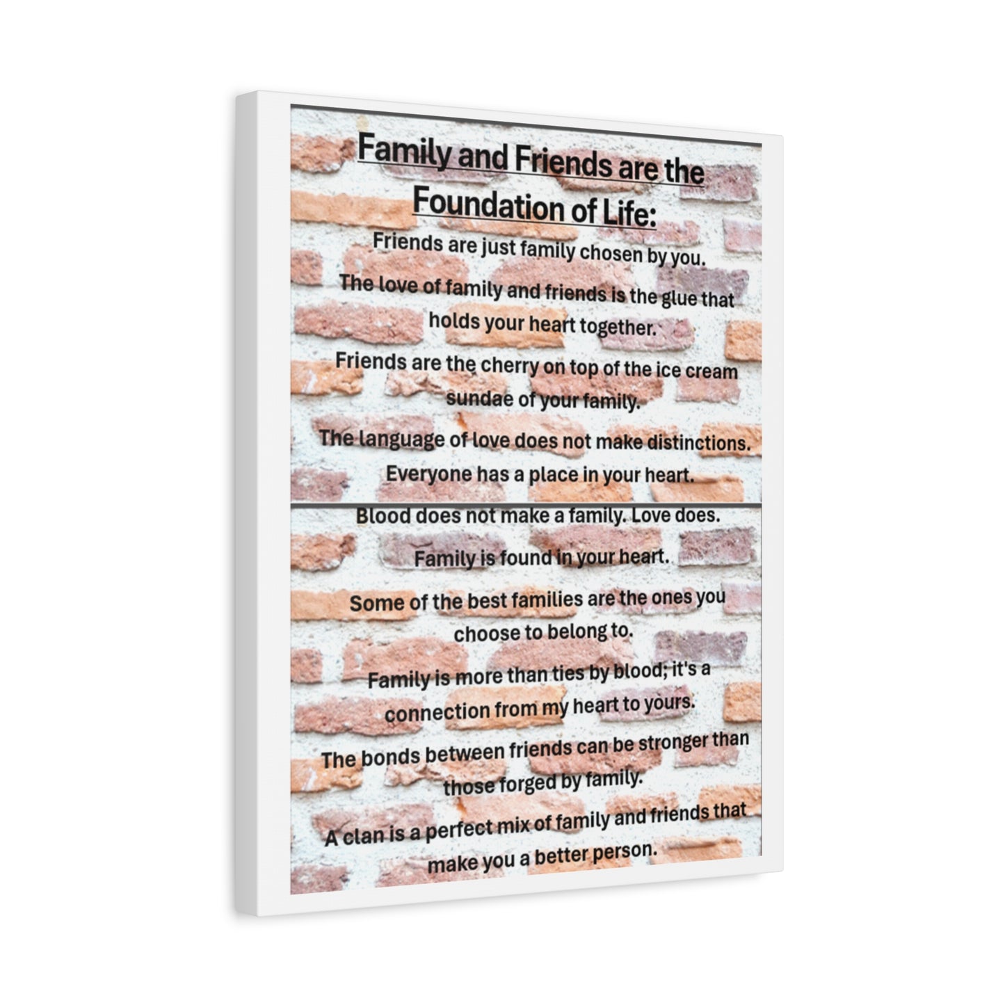 Inspirational Canvas Wall Art, Family and Friends Quote, Home Decor, Meaningful