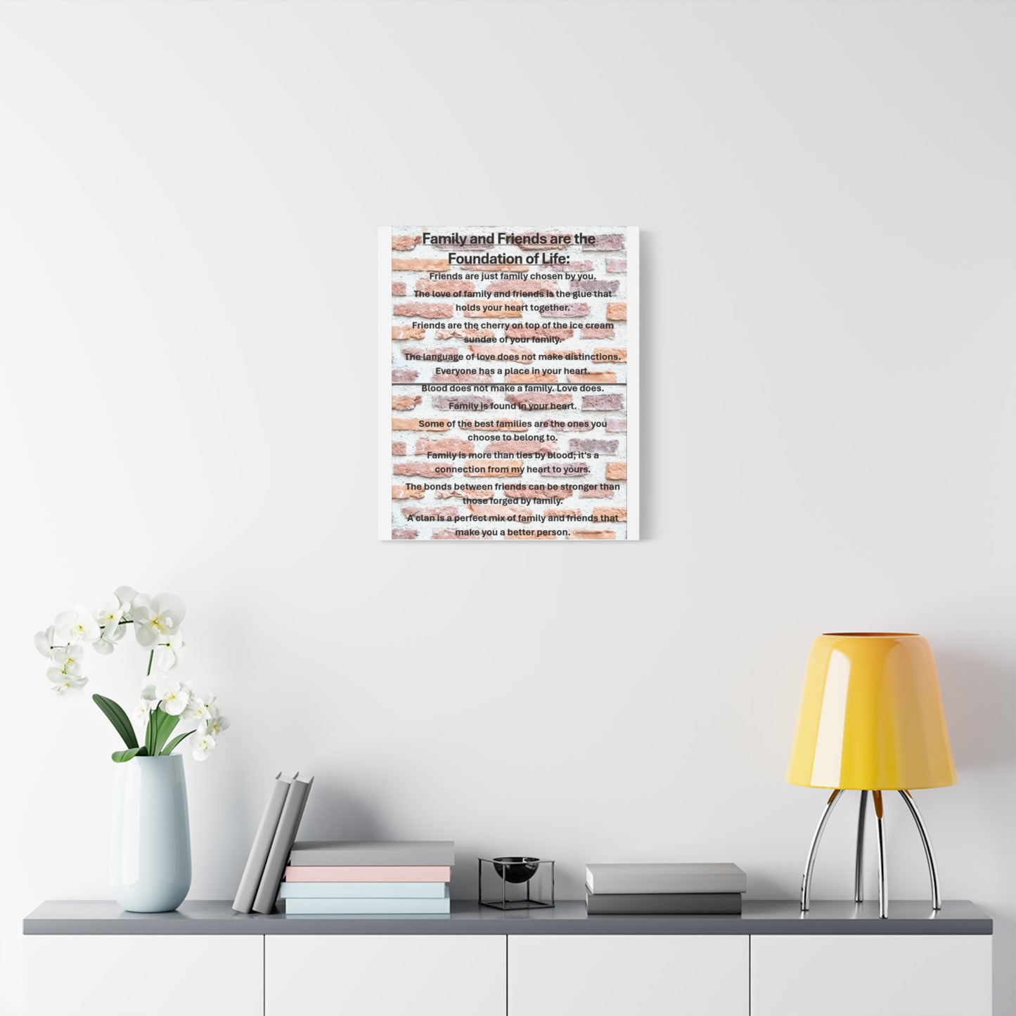 Inspirational Canvas Wall Art, Family and Friends Quote, Home Decor, Meaningful