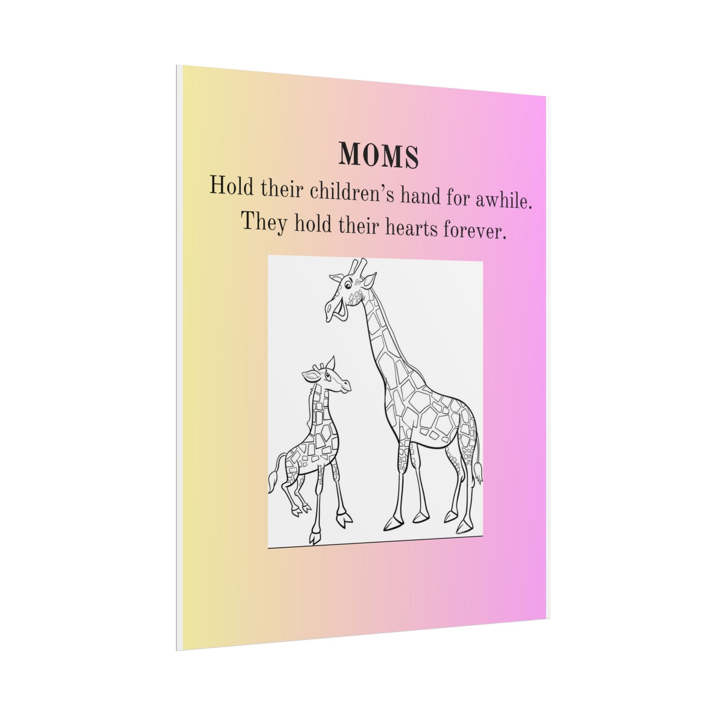 Inspirational Giraffe Rolled Poster for Moms - Heartwarming Wall Art