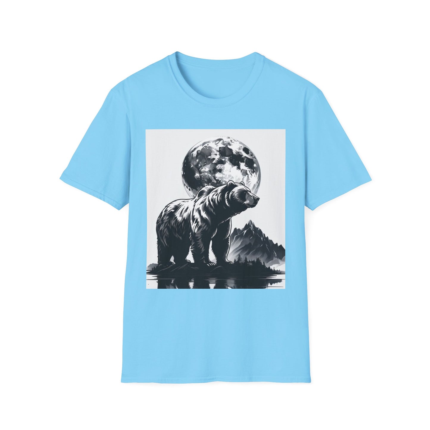 Moonlit Bear Unisex T-Shirt | Nature Lover Gift, Wildlife Tee, Outdoor Adventure Shirt, Graphic Apparel, Eco-Friendly Fashion