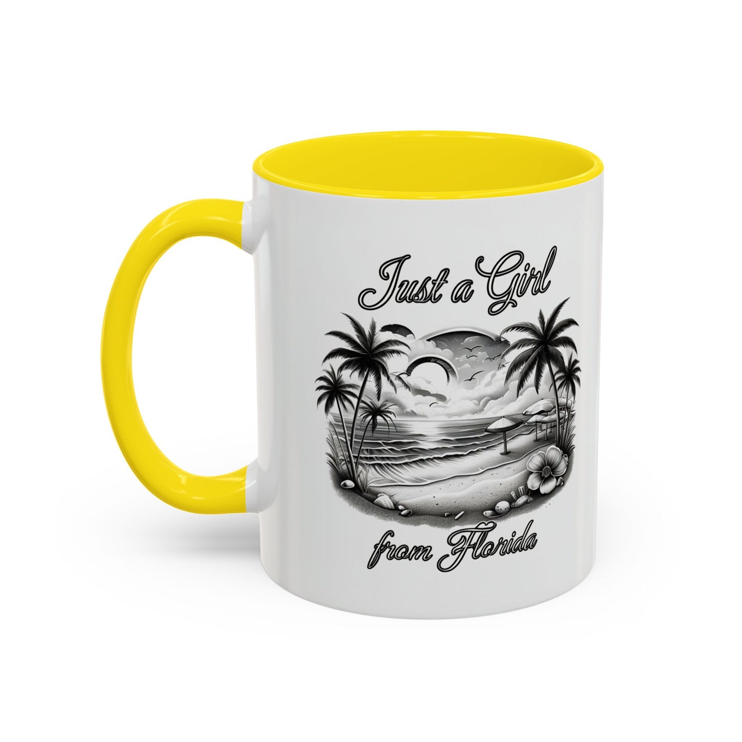Florida Vibes Coffee Mug, Just a Girl from Florida Gift, Tropical Beach Mug, Souvenir Coffee Cup, Summery Drinkware