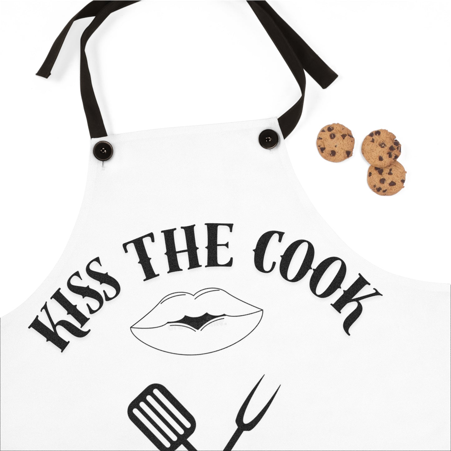 Kiss the Cook Apron - Fun Cooking Gift, Kitchen Accessory, Chef Wear, BBQ Apron, Hostess Gift for Holidays