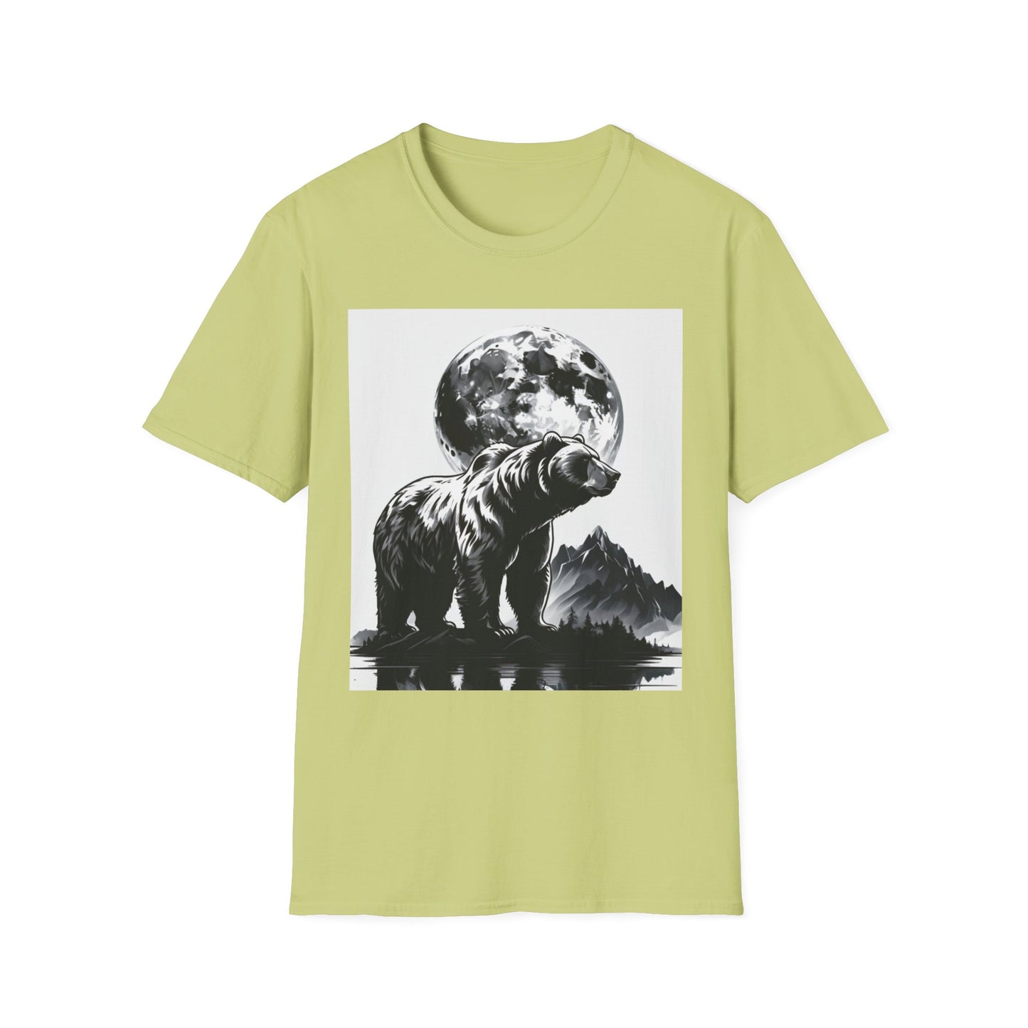 Moonlit Bear Unisex T-Shirt | Nature Lover Gift, Wildlife Tee, Outdoor Adventure Shirt, Graphic Apparel, Eco-Friendly Fashion