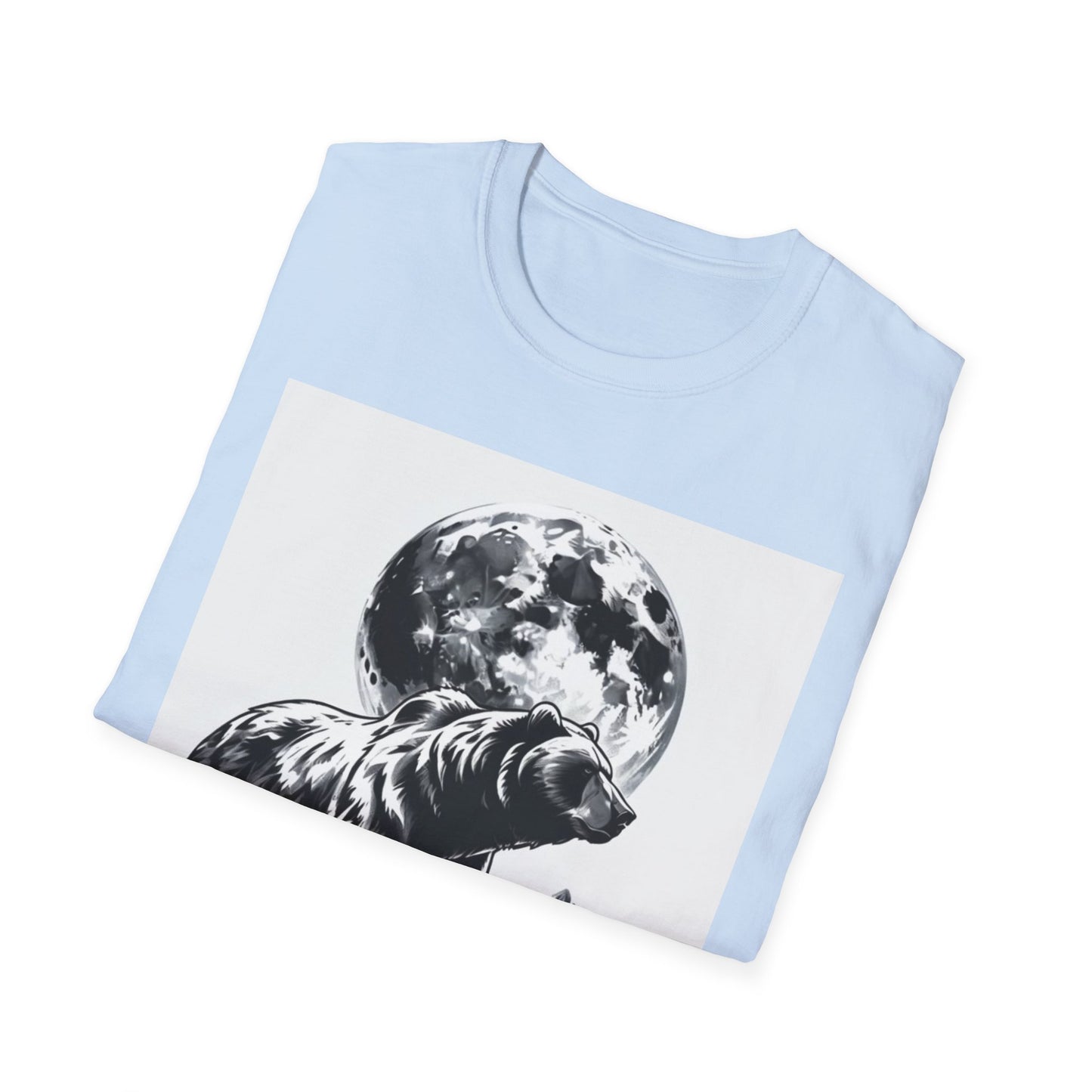 Moonlit Bear Unisex T-Shirt | Nature Lover Gift, Wildlife Tee, Outdoor Adventure Shirt, Graphic Apparel, Eco-Friendly Fashion