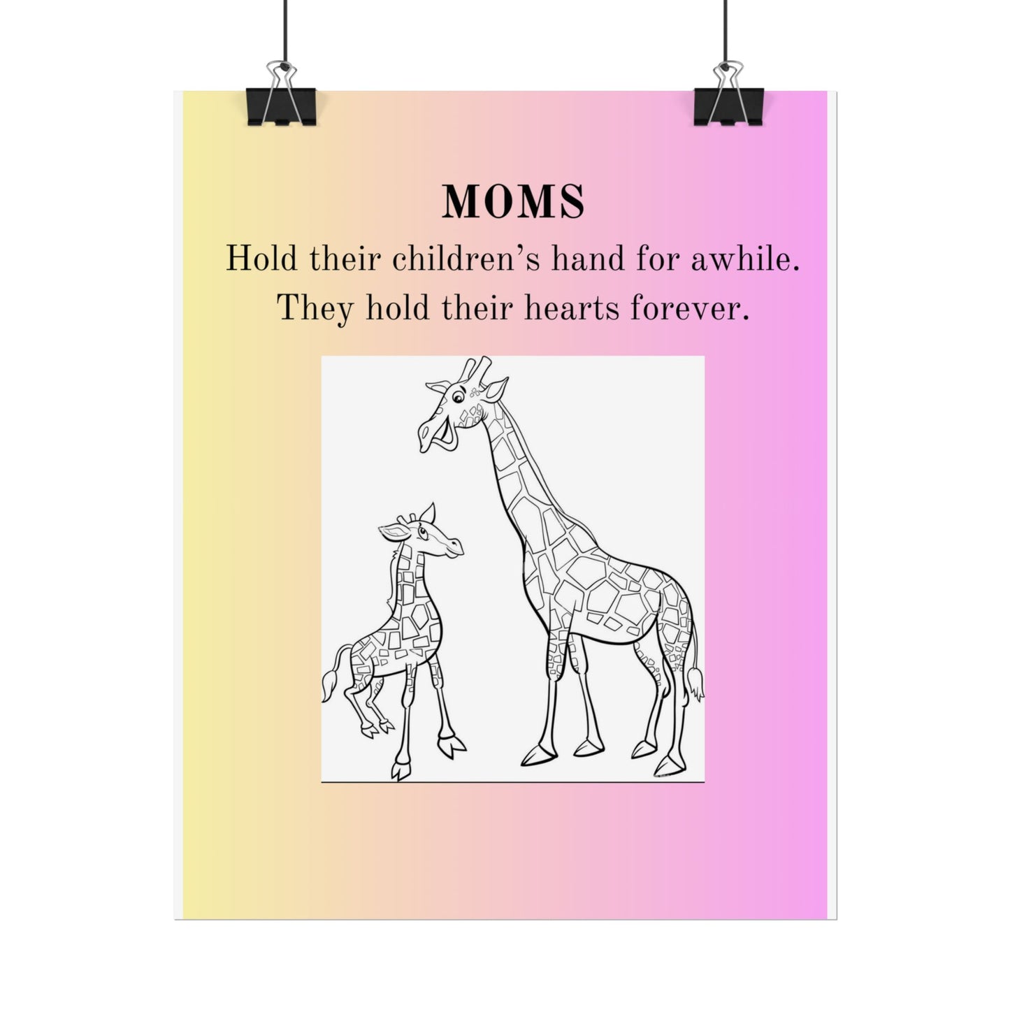 Inspirational Giraffe Rolled Poster for Moms - Heartwarming Wall Art
