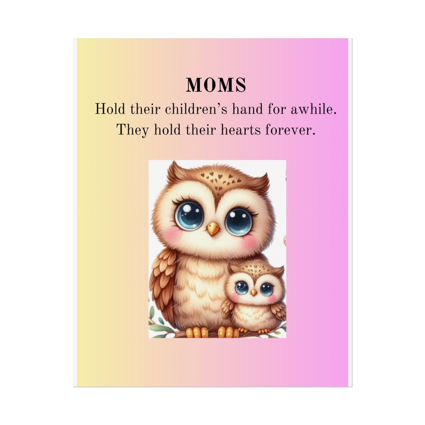 Inspirational Owl Mom Poster - Cute Family Art Print
