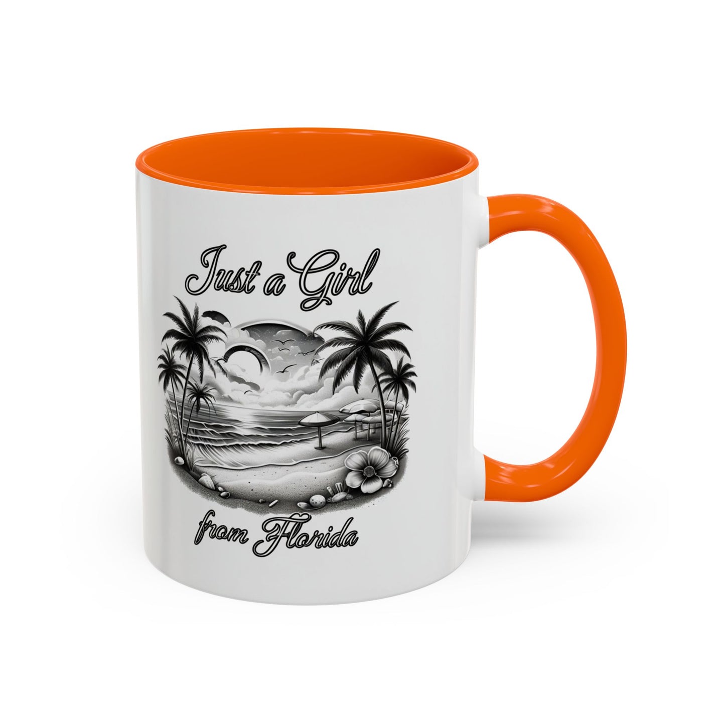 Florida Vibes Coffee Mug, Just a Girl from Florida Gift, Tropical Beach Mug, Souvenir Coffee Cup, Summery Drinkware