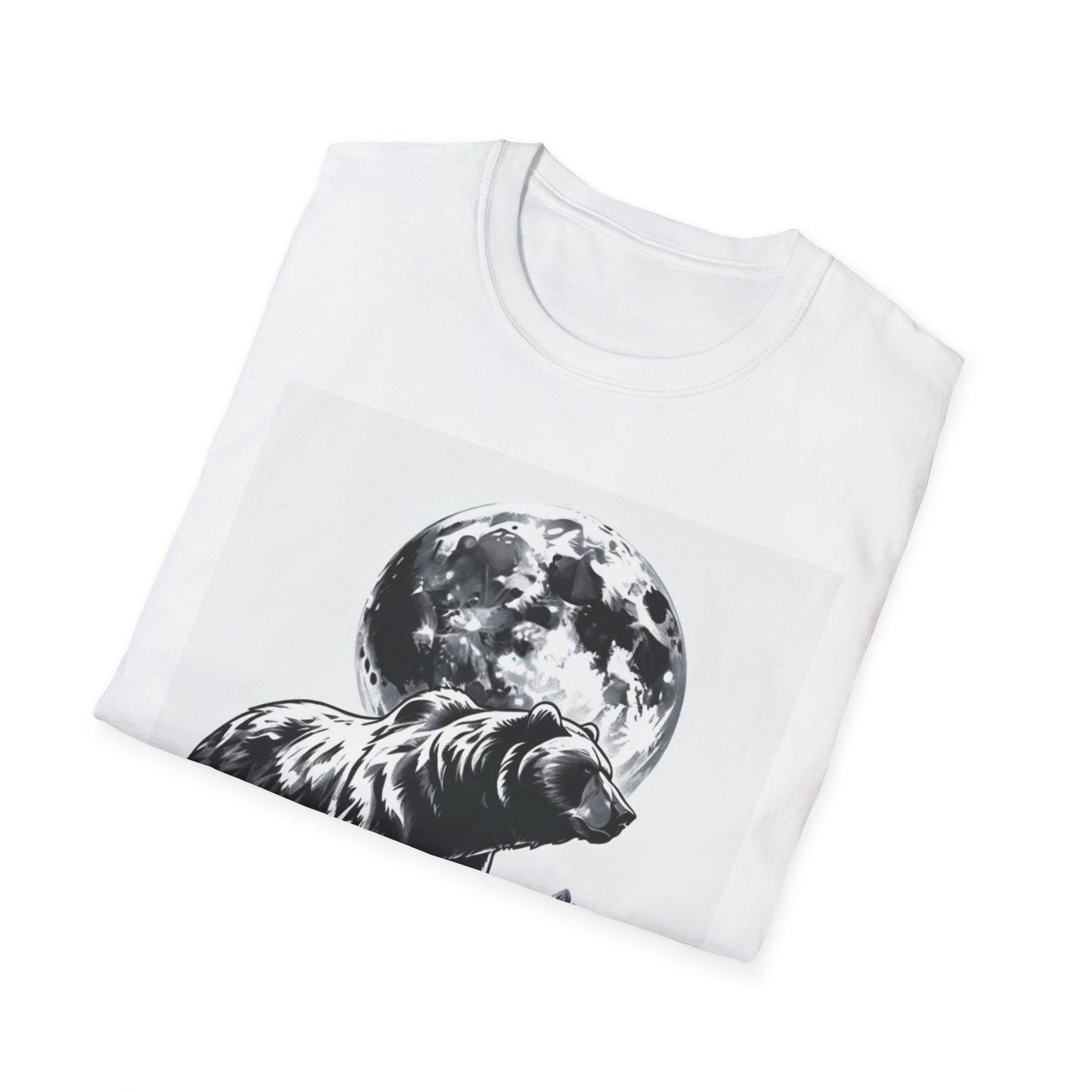 Moonlit Bear Unisex T-Shirt | Nature Lover Gift, Wildlife Tee, Outdoor Adventure Shirt, Graphic Apparel, Eco-Friendly Fashion