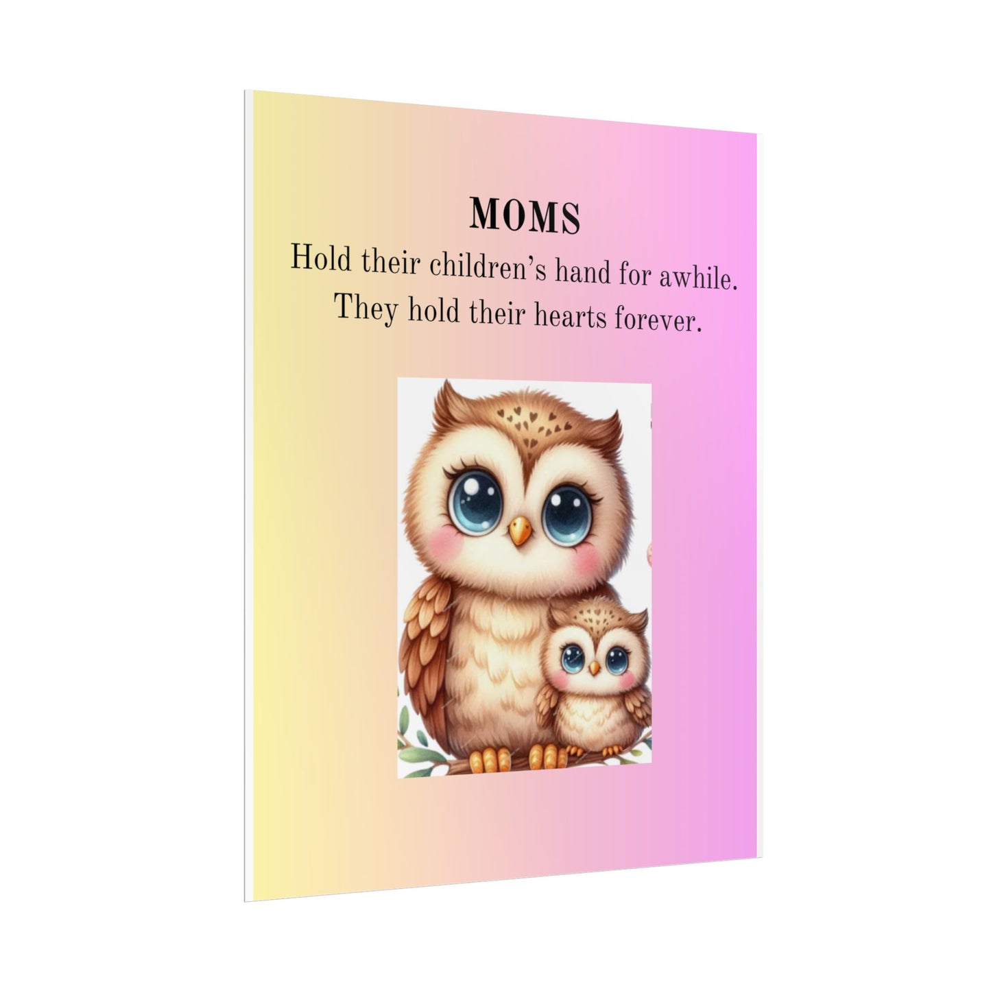Inspirational Owl Mom Poster - Cute Family Art Print