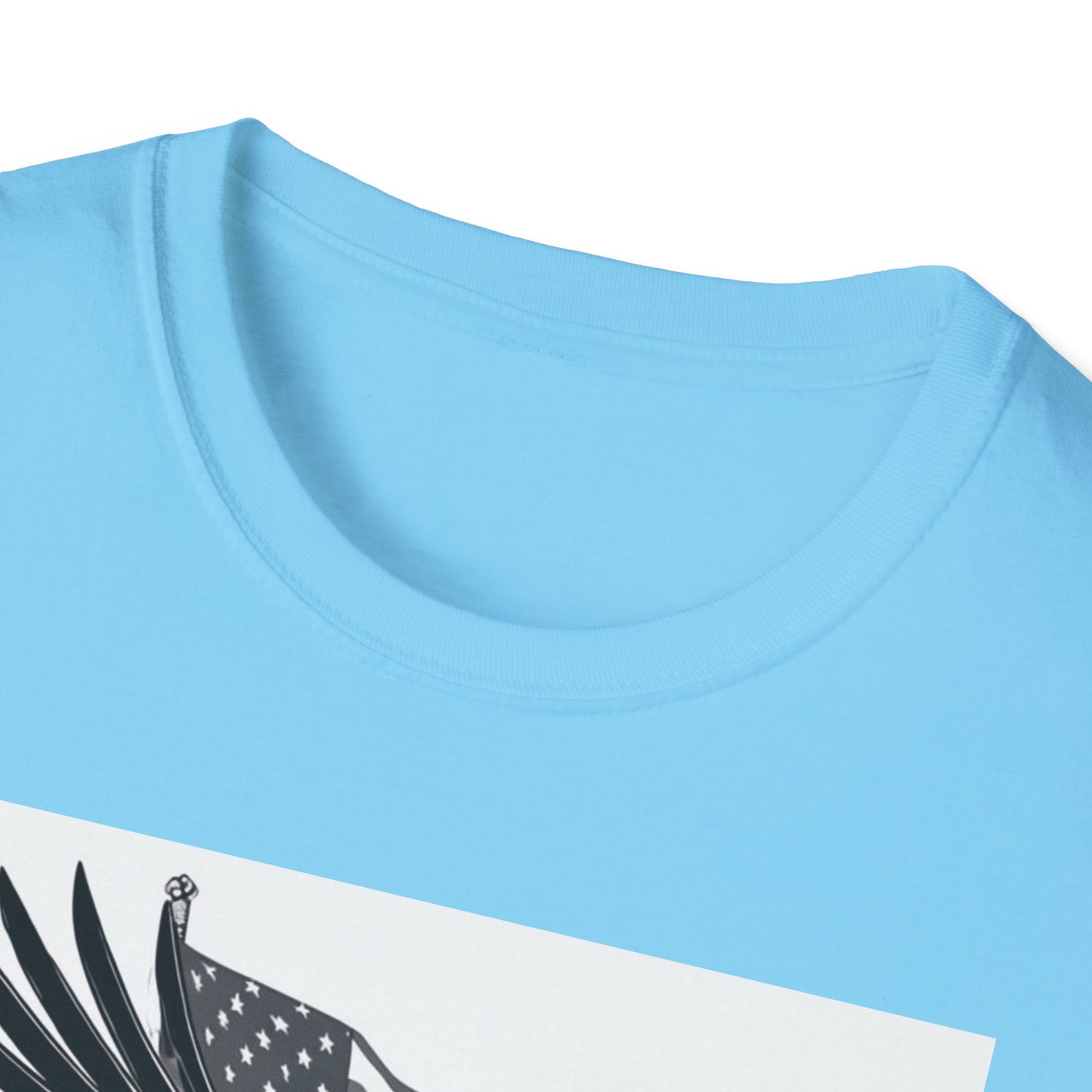Patriotic Eagle Unisex Softstyle T-Shirt, American Eagle Tee, Fourth of July Shirt, Nature Lover Gift, Casual Vintage Style