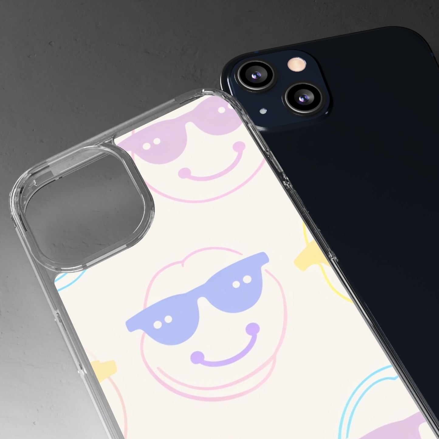 Playful Smile Clear Phone Case, Colorful Protective Cover, Fun Gift for Teens, Summer Vibes Case, Trendy Cell Phone Accessory