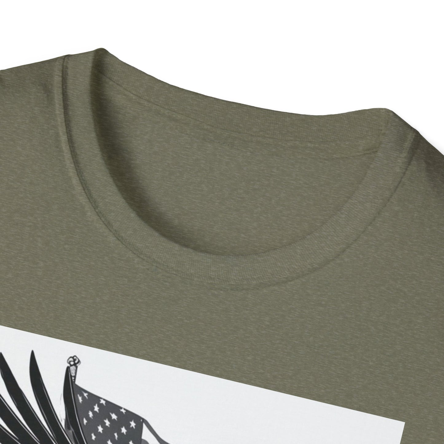Patriotic Eagle Unisex Softstyle T-Shirt, American Eagle Tee, Fourth of July Shirt, Nature Lover Gift, Casual Vintage Style