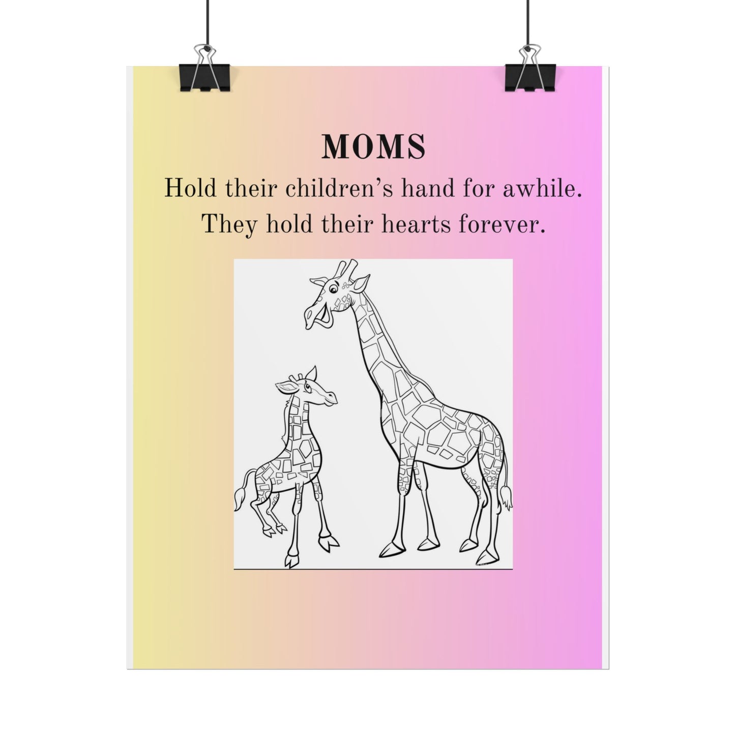 Inspirational Giraffe Rolled Poster for Moms - Heartwarming Wall Art