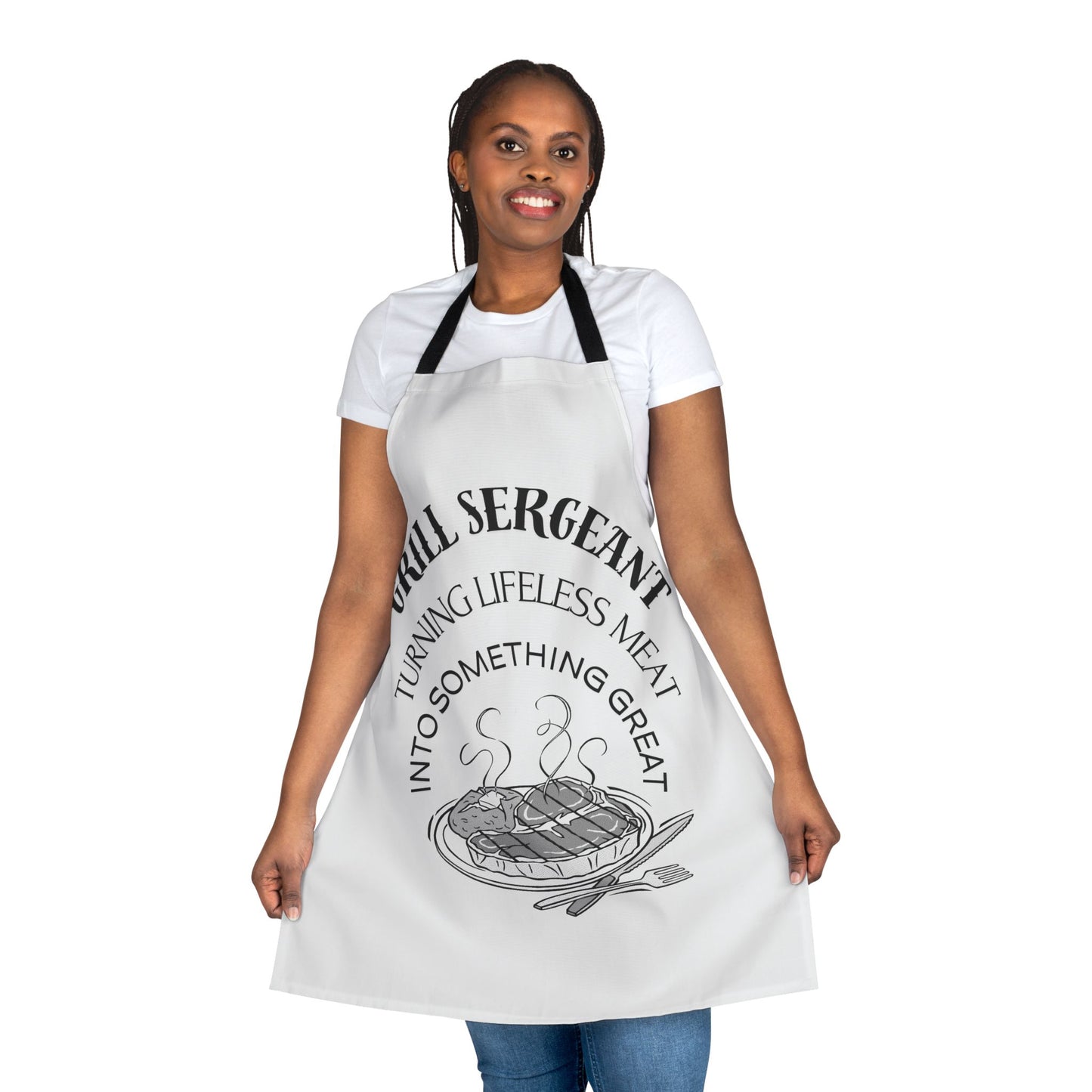 Grill Sergeant Apron - Fun Cooking Gift for BBQ Lovers, Chef Outfit, Summer Cookouts, Father's Day, Hobbyist Kitchen Gear