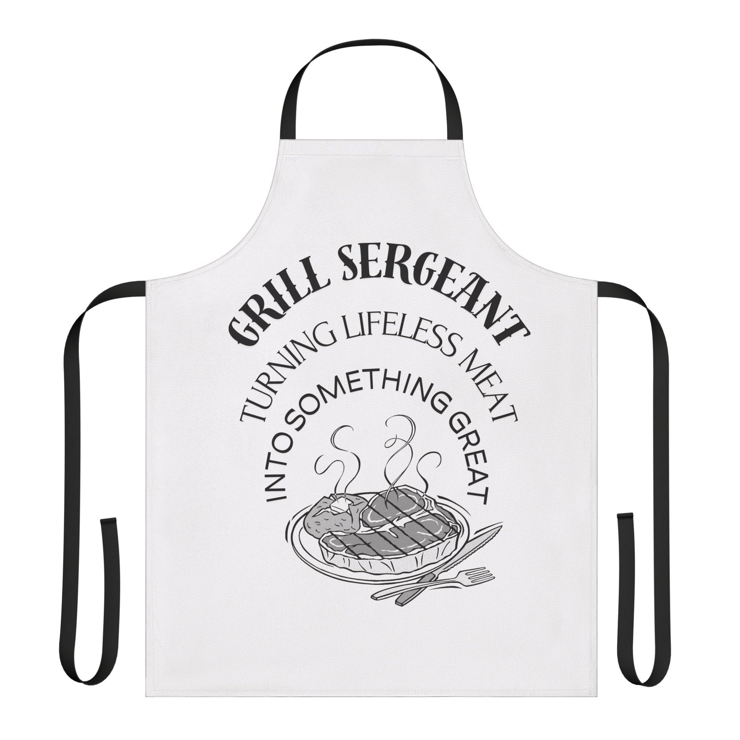 Grill Sergeant Apron - Fun Cooking Gift for BBQ Lovers, Chef Outfit, Summer Cookouts, Father's Day, Hobbyist Kitchen Gear
