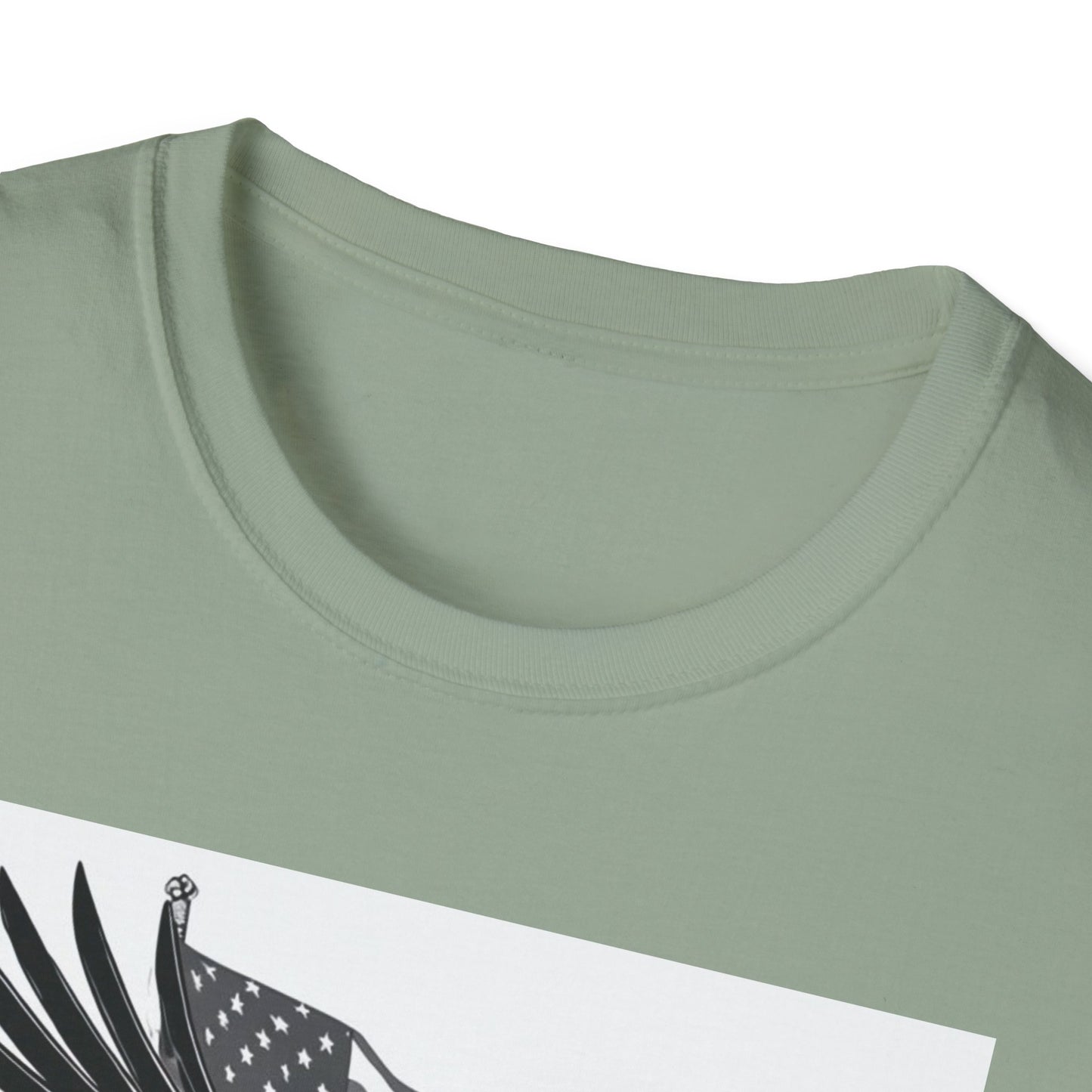 Patriotic Eagle Unisex Softstyle T-Shirt, American Eagle Tee, Fourth of July Shirt, Nature Lover Gift, Casual Vintage Style