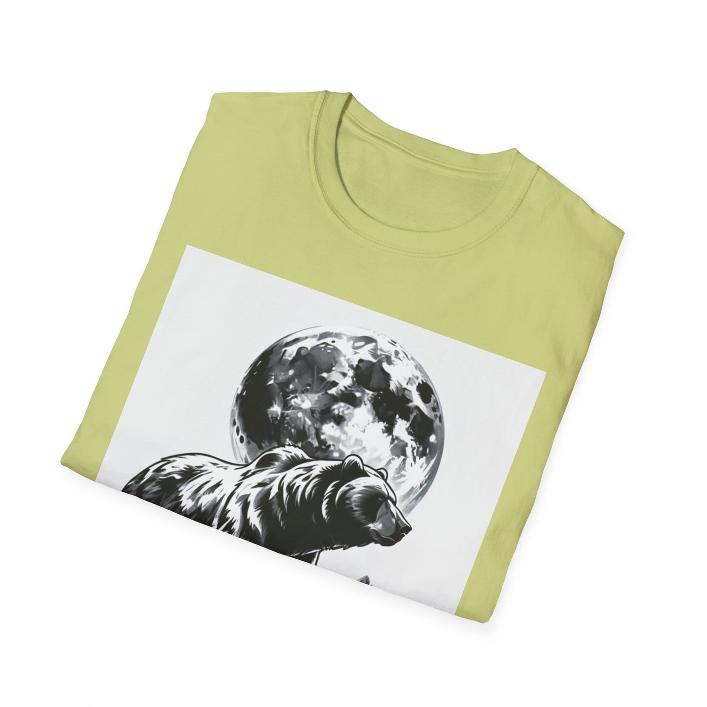 Moonlit Bear Unisex T-Shirt | Nature Lover Gift, Wildlife Tee, Outdoor Adventure Shirt, Graphic Apparel, Eco-Friendly Fashion