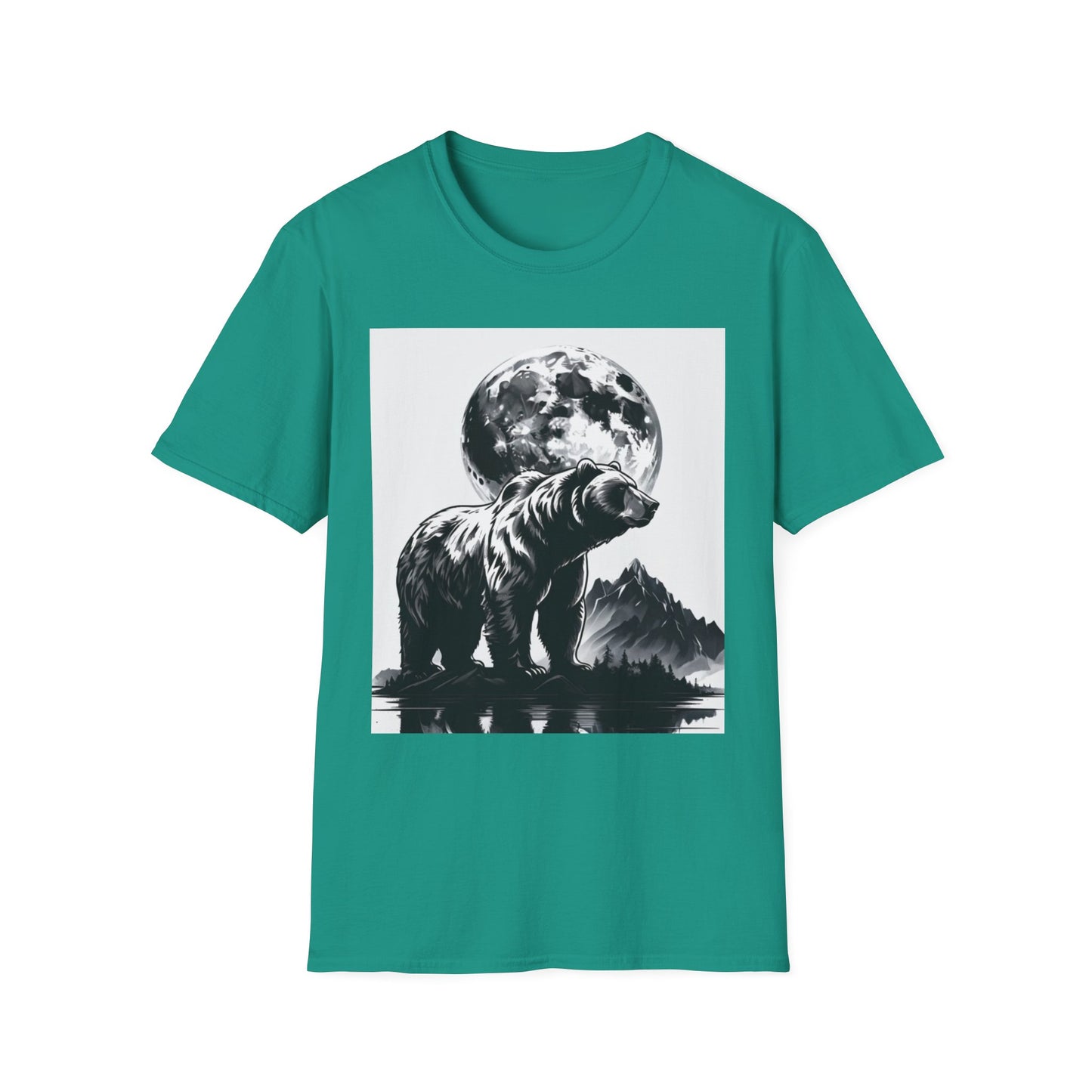 Moonlit Bear Unisex T-Shirt | Nature Lover Gift, Wildlife Tee, Outdoor Adventure Shirt, Graphic Apparel, Eco-Friendly Fashion