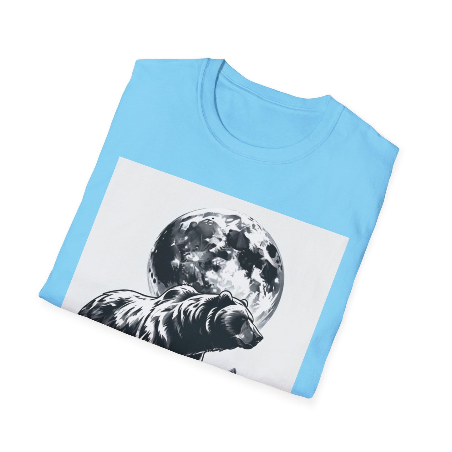 Moonlit Bear Unisex T-Shirt | Nature Lover Gift, Wildlife Tee, Outdoor Adventure Shirt, Graphic Apparel, Eco-Friendly Fashion