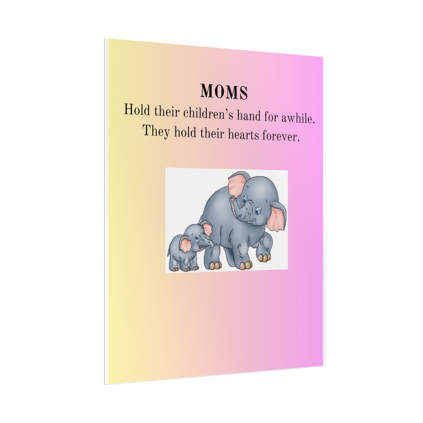 Heartfelt Elephant Mom Poster - Beautiful Keepsake for Mother's Day