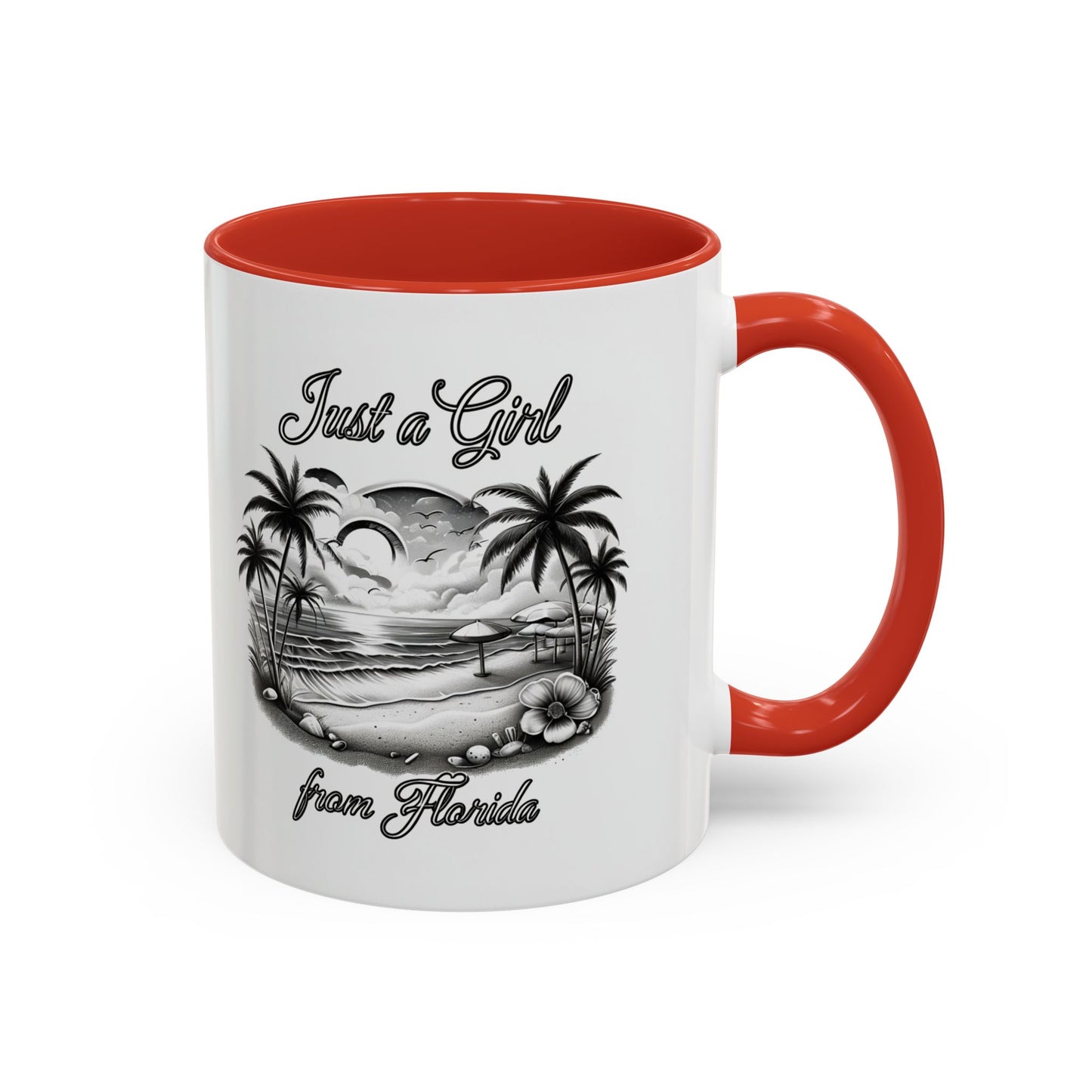 Florida Vibes Coffee Mug, Just a Girl from Florida Gift, Tropical Beach Mug, Souvenir Coffee Cup, Summery Drinkware