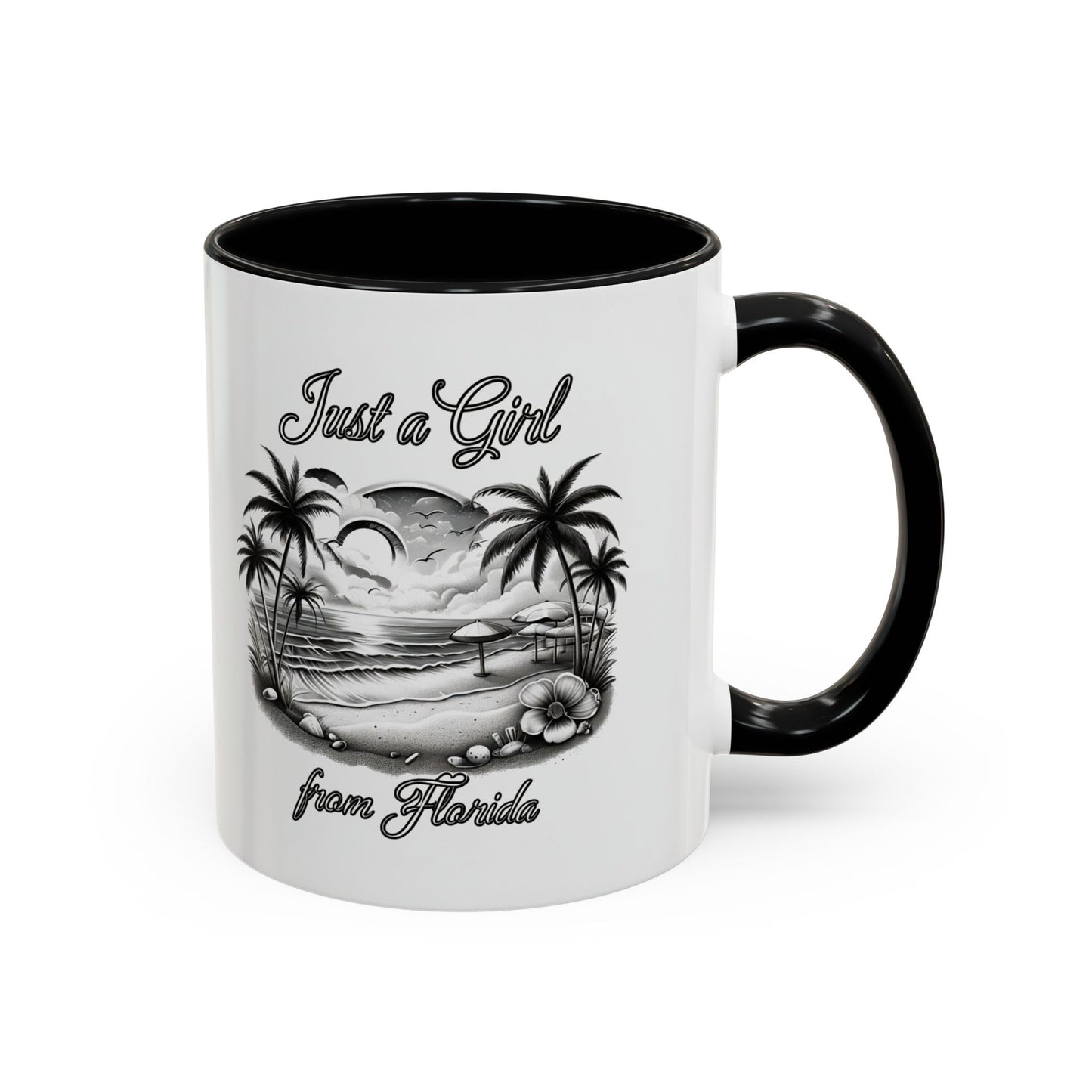 Florida Vibes Coffee Mug, Just a Girl from Florida Gift, Tropical Beach Mug, Souvenir Coffee Cup, Summery Drinkware