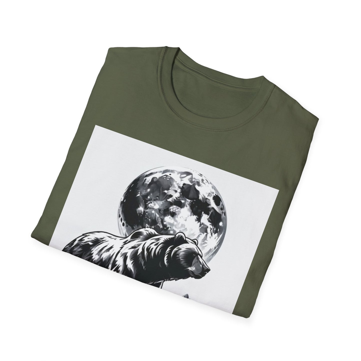 Moonlit Bear Unisex T-Shirt | Nature Lover Gift, Wildlife Tee, Outdoor Adventure Shirt, Graphic Apparel, Eco-Friendly Fashion