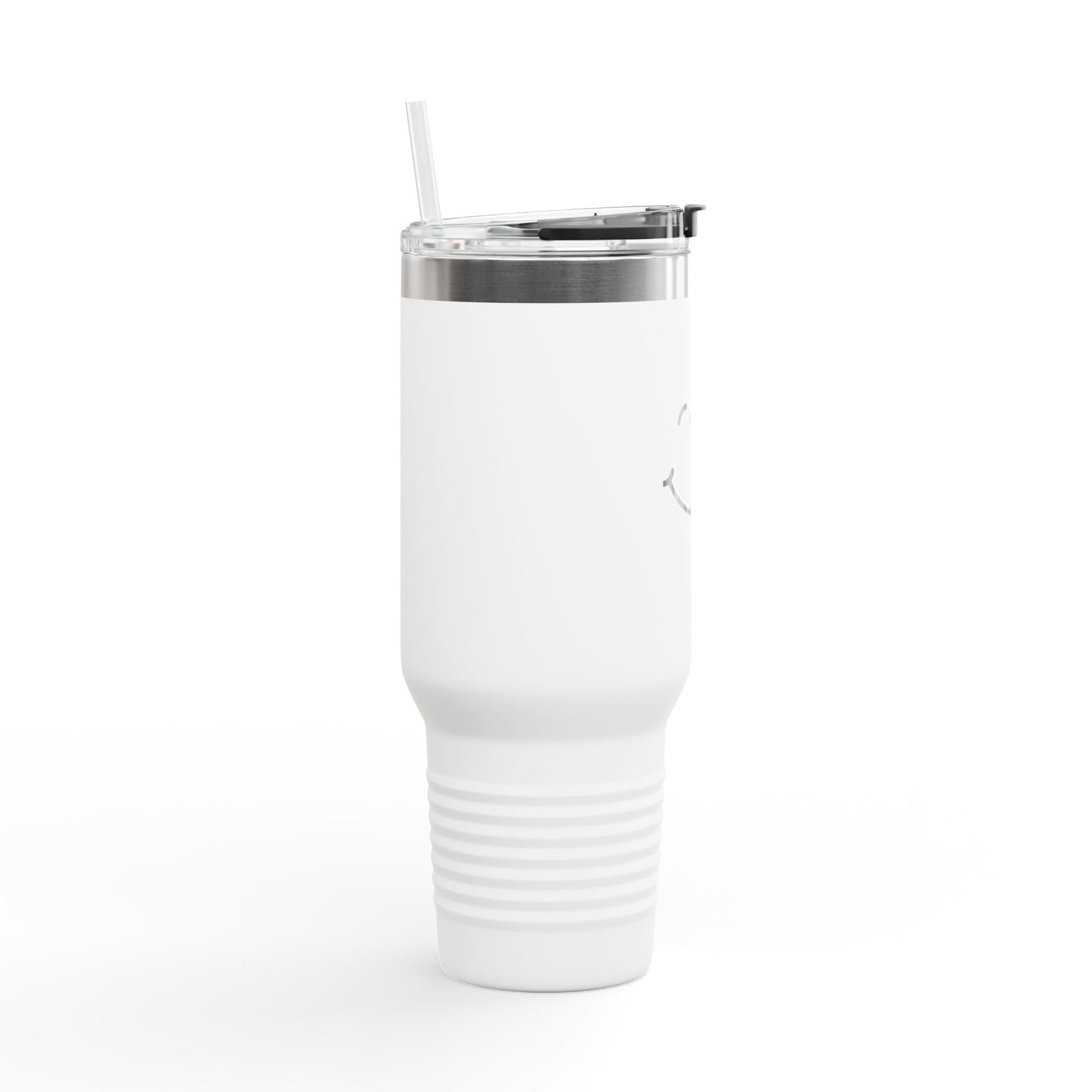 Smiley Insulated Travel Mug, 40oz | Perfect for Coffee Lovers, Camping, Road Trips, Gifts, Happy Vibes