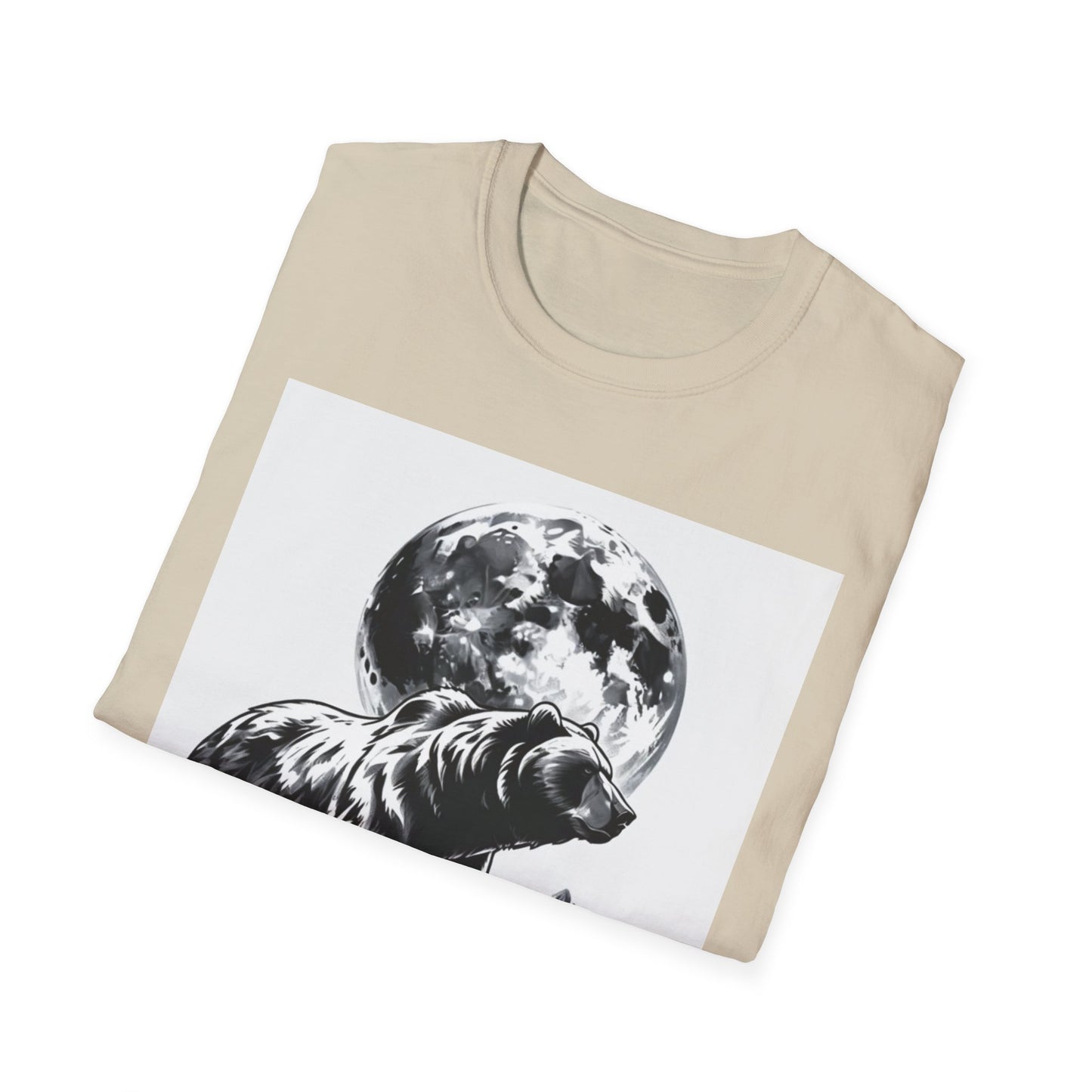 Moonlit Bear Unisex T-Shirt | Nature Lover Gift, Wildlife Tee, Outdoor Adventure Shirt, Graphic Apparel, Eco-Friendly Fashion