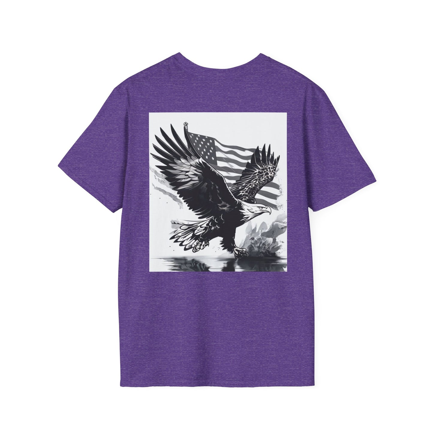 Patriotic Eagle Unisex Softstyle T-Shirt, American Eagle Tee, Fourth of July Shirt, Nature Lover Gift, Casual Vintage Style