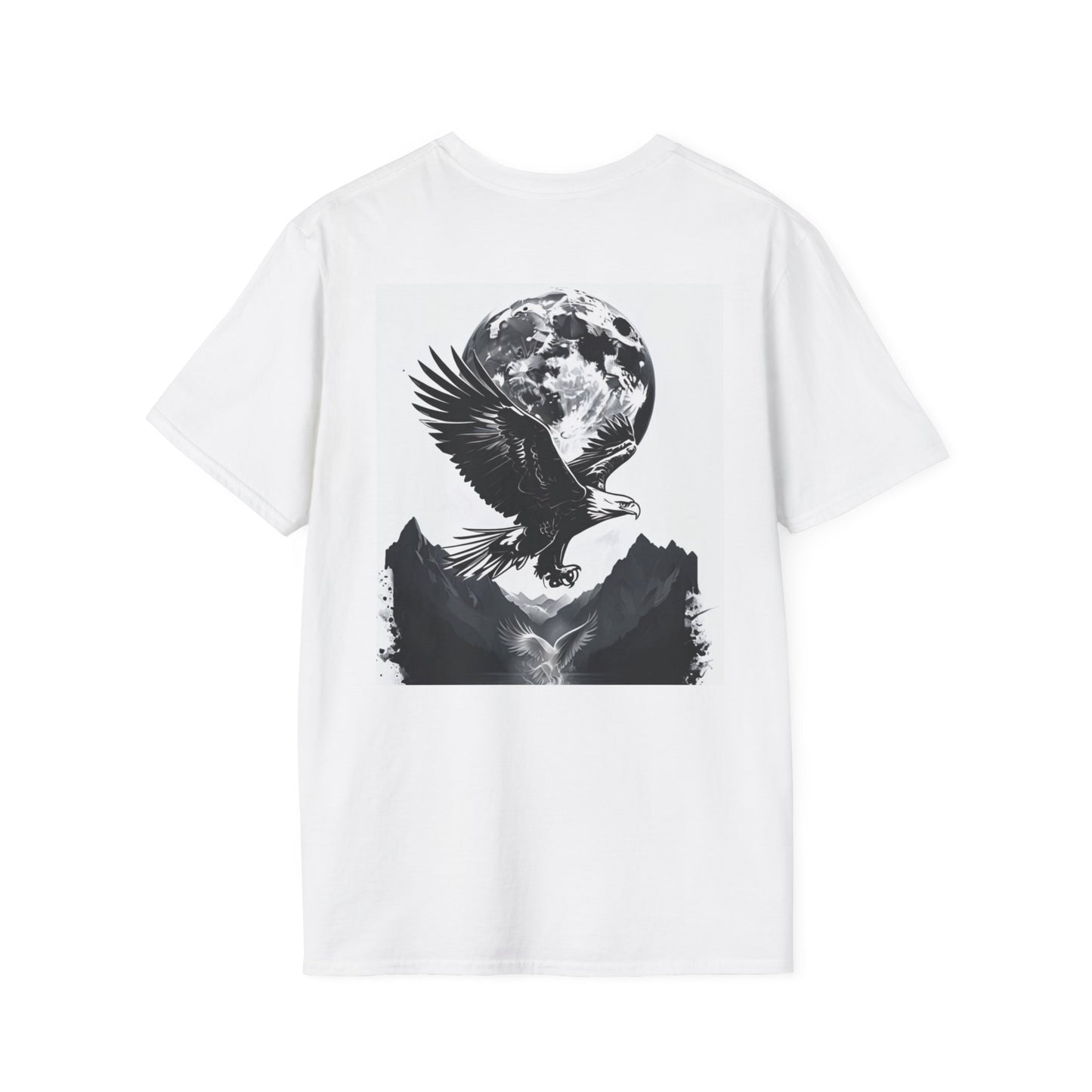 Moonlit Eagle Unisex Softstyle T-Shirt | Bohemian Graphic Tee for Nature Lovers | Perfect for Casual Wear, Outdoor Adventures, Gift Ideas