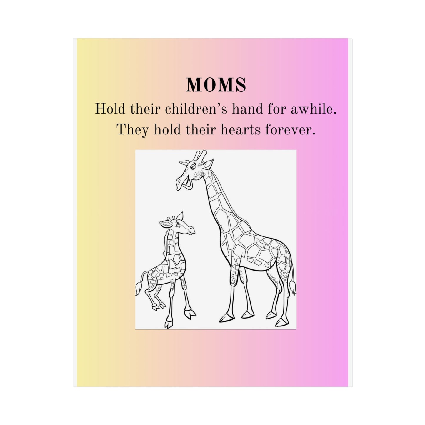 Inspirational Giraffe Rolled Poster for Moms - Heartwarming Wall Art